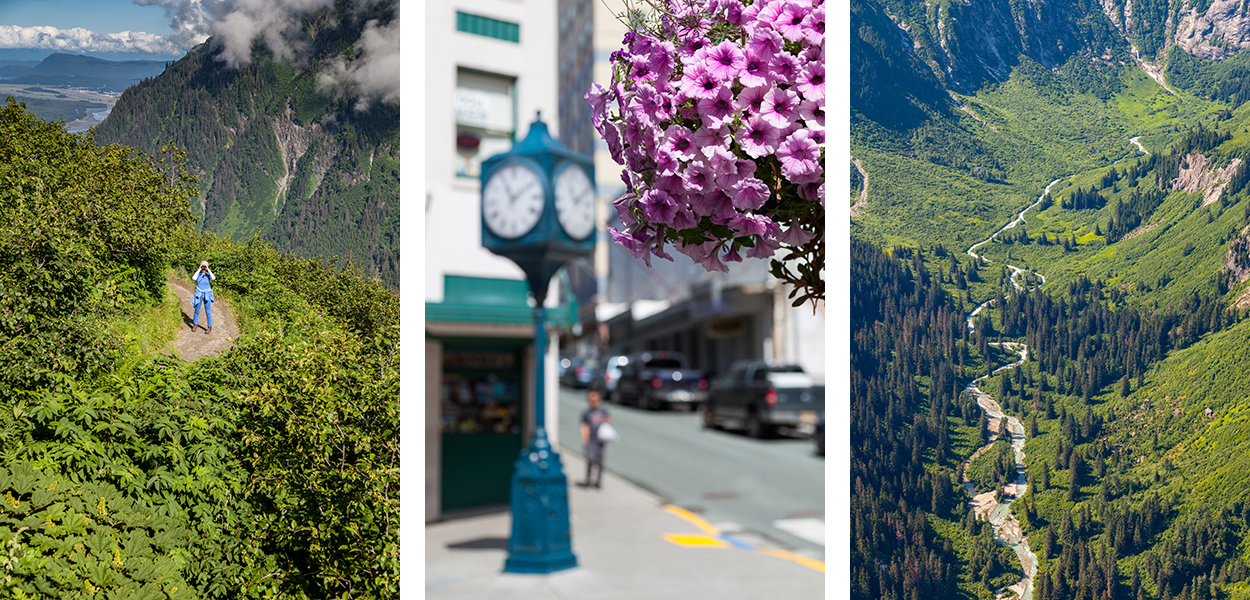 view around Juneau (Mount Roberts and town)