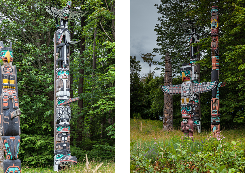 vancouver totem poles in stanley park