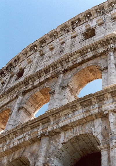 View from the bottom of the Colosseum