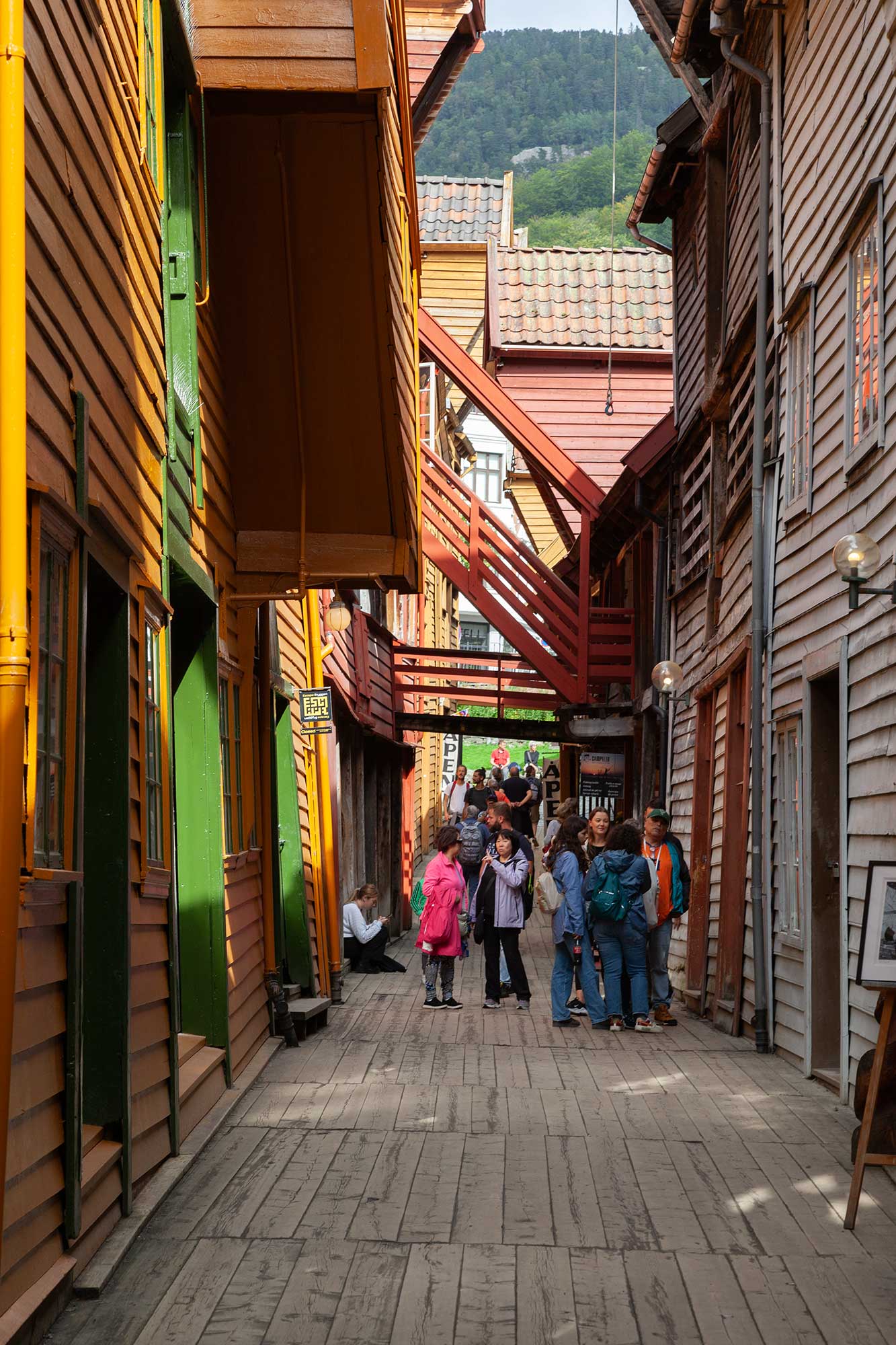 wooden buildings in Bryggen